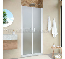 Душевая дверь в нишу Vegas Glass E2P Novo 75 01 10 профиль белый глянцевый, стекло сатин