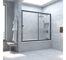 Шторка на ванну Vegas Glass Zv Novo 160 02М 01 профиль черный матовый, стекло прозрачное