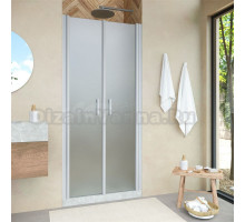 Душевая дверь в нишу Vegas Glass E2P Novo 75 07 10 профиль хром матовый, стекло сатин