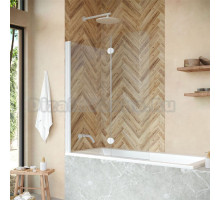 Шторка на ванну Vegas Glass E2V NOVO 120 01 01 L профиль белый глянцевый, стекло прозрачное