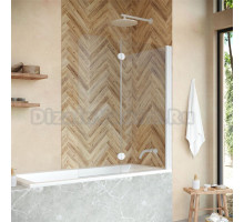 Шторка на ванну Vegas Glass E2V NOVO 120 01 01 R профиль белый глянцевый, стекло прозрачное