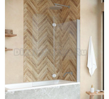 Шторка на ванну Vegas Glass E2V NOVO 120 07 01 R профиль хром матовый, стекло прозрачное