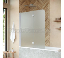 Шторка на ванну Vegas Glass E2V NOVO 120 07 10 L профиль хром матовый, стекло сатин