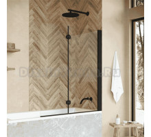 Шторка на ванну Vegas Glass E2V NOVO 120 02М 01 R профиль черный матовый, стекло прозрачное