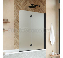 Шторка на ванну Vegas Glass E2V NOVO 120 02М 10 R профиль черный матовый, стекло сатин