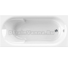 Акриловая ванна Cezares Arno W37 170x80 см, пристенная, белая, с каркасом