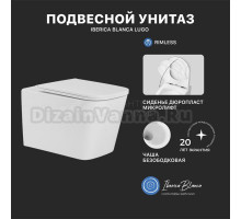 Унитаз подвесной Iberica Blanca Lugo IBL21 безободковый, с микролифтом