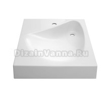 Раковина над стиральной машиной Belux Vortex VR 51х60 матовая белая, прямоугольная, с комплектом кронштейнов