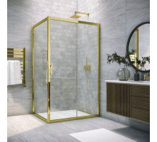 Душевой уголок Vegas Glass ZP+ZPV Tur Novo h190 100*90 09 01 профиль глянцевое золото, стекло прозрачное