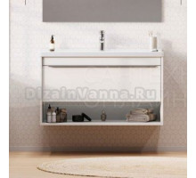 Тумба под раковину без столешницы AQUATON Хоуп 100 подвесная, 1 ящик, матовая белая