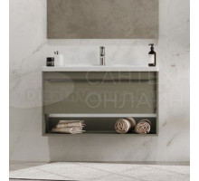 Тумба под раковину без столешницы AQUATON Хоуп 100 подвесная, 1 ящик, хаки