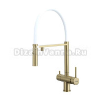 Смеситель для кухни Gappo G4397-83 с гибким изливом, золотой сатин