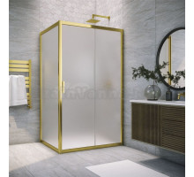 Душевой уголок Vegas Glass ZP+ZPV Tur Novo h190 130*80 09 10 профиль глянцевое золото, стекло сатин