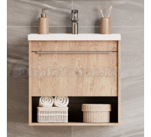 Тумба под раковину без столешницы AQUATON Хоуп 60 подвесная, 1 ящик, орех