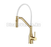 Смеситель для кухни Gappo G4098-13 с гибким изливом, золотой сатин