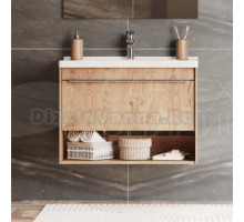 Тумба с раковиной AQUATON Хоуп 80 подвесная, 1 ящик, орех