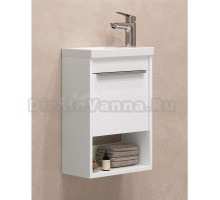 Тумба с раковиной AQUATON Хоуп 40 подвесная, 1 ящик, матовая белая