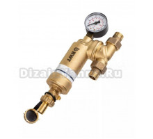 Сетчатый фильтр BWT Guardian mini HR 1/2" НРx1/2" НР, промывной, латунь, 1 манометр, 100 мкм