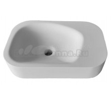 Раковина маленькая в туалет Boheme Colibri 48 матовая белая, прямоугольная, искусственная камень