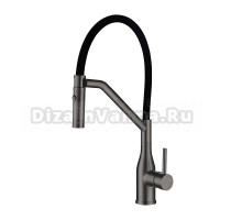 Смеситель для кухни Gappo G4098-19 с гибким изливом, оружейная сталь
