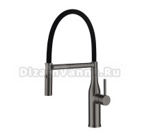 Смеситель для кухни Gappo G4098-29 с гибким изливом, оружейная сталь