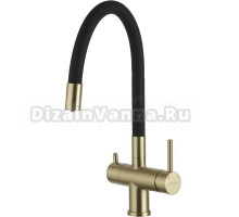 Смеситель для кухни Gappo G4398-33 с гибким изливом, золотой сатин