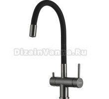 Смеситель для кухни Gappo G4398-39 с гибким изливом, оружейная сталь