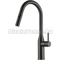 Смеситель для кухни Gappo G4398-41 с выдвижным изливом, оружейная сталь