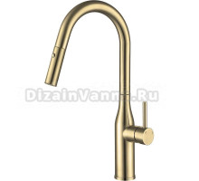 Смеситель для кухни Gappo G4398-43 с выдвижным изливом, золотой сатин