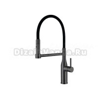Смеситель для кухни Gappo G4398-51 с гибким изливом, оружейная сталь