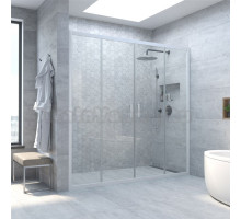 Душевая дверь в нишу Vegas Glass Z2P Novo h190 170 01 01 профиль глянцевый белый, стекло прозрачное