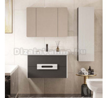 Мебель для ванной комнаты AQUATON Ар-Деко 85 подвесная, 2 ящика, серый кобальт