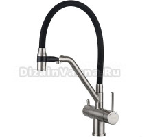 Смеситель для кухни Gappo G4398-85 с гибким изливом, сатин, черный