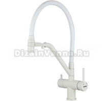 Смеситель для кухни Gappo G4398-88 с гибким изливом, белый