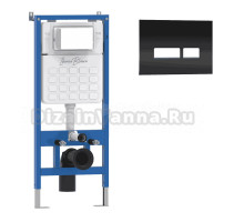 Комплект Инсталляция Iberica Blanca Lavado IBLAV1 цвет белый, синий + Кнопка Crystal Largo IBCL2 цвет глянцевый черный