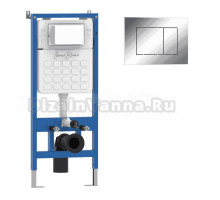 Комплект Инсталляция Iberica Blanca Lavado IBLAV1 цвет белый, синий + Кнопка P-Delado IBPDE3 цвет белый глянец