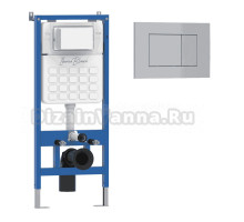 Комплект Инсталляция Iberica Blanca Lavado IBLAV1 цвет белый, синий + Кнопка P-Delado IBPDE4 цвет матовый хром