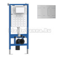 Комплект Инсталляция Iberica Blanca Lavado IBLAV1 цвет белый, синий + Кнопка A-Delado IBADEL1 цвет матовый хром