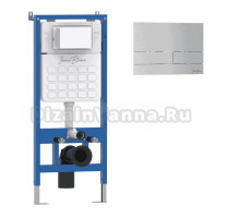 Комплект Инсталляция Iberica Blanca Lavado IBLAV1 цвет белый, синий + Кнопка A-Largo IBLAR1 цвет матовый хром