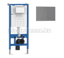 Комплект Инсталляция Iberica Blanca Lavado IBLAV1 цвет белый, синий + Кнопка A-Largo IBLAR2 цвет вороненая сталь