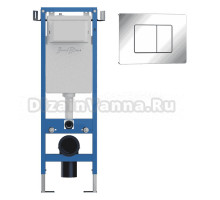Комплект Инсталляция Iberica Blanca Lavado Mini IBLAV4 цвет белый, синий + Кнопка A-Recto IBARE1 цвет глянцевый хром