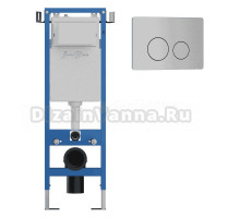 Комплект Инсталляция Iberica Blanca Lavado Mini IBLAV4 цвет белый, синий + Кнопка A-Rondo IBARO2 цвет матовый хром