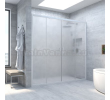 Душевая дверь в нишу Vegas Glass Z2P Novo h190 220 01 10 профиль глянцевый белый, стекло сатин