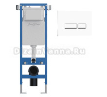 Комплект Инсталляция Iberica Blanca Lavado Mini IBLAV4 цвет белый, синий + Кнопка Crystal Largo IBCL1 цвет глянцевый белый
