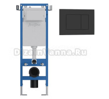 Комплект Инсталляция Iberica Blanca Lavado Mini IBLAV4 цвет белый, синий + Кнопка P-Delado IBPDE2 цвет матовый черный