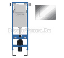 Комплект Инсталляция Iberica Blanca Lavado Mini IBLAV4 цвет белый, синий + Кнопка P-Delado IBPDE3 цвет белый глянец