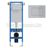 Комплект Инсталляция Iberica Blanca Lavado Mini IBLAV4 цвет белый, синий + Кнопка P-Delado IBPDE4 цвет матовый хром