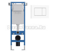 Комплект Инсталляция Iberica Blanca Lavado Mini IBLAV4 цвет белый, синий + Кнопка P-Delado IBPDE1 цвет белый глянец