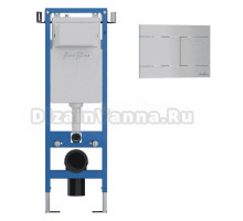 Комплект Инсталляция Iberica Blanca Lavado Mini IBLAV4 цвет белый, синий + Кнопка A-Delado IBADEL1 цвет матовый хром