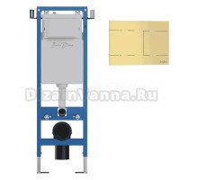 Комплект Инсталляция Iberica Blanca Lavado Mini IBLAV4 цвет белый, синий + Кнопка A-Delado IBADEL3 цвет матовое золото